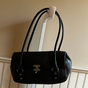 Cynthia Rowley Black Pebbled Leather Shoulder Bag